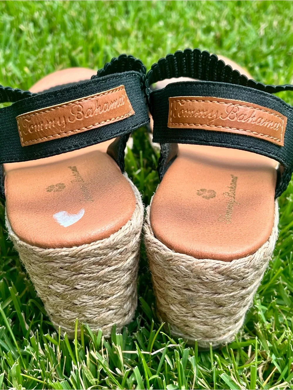 Tommy Bahama Espadrilles Black Mesh Wedges Beachy Coastal 9 Preppy Boho